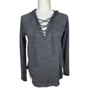 American Eagle Soft & Sexy Plush Hoodie Striped XS